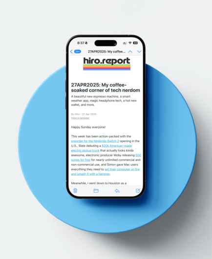 iPhone displaying the latest Hiro Report