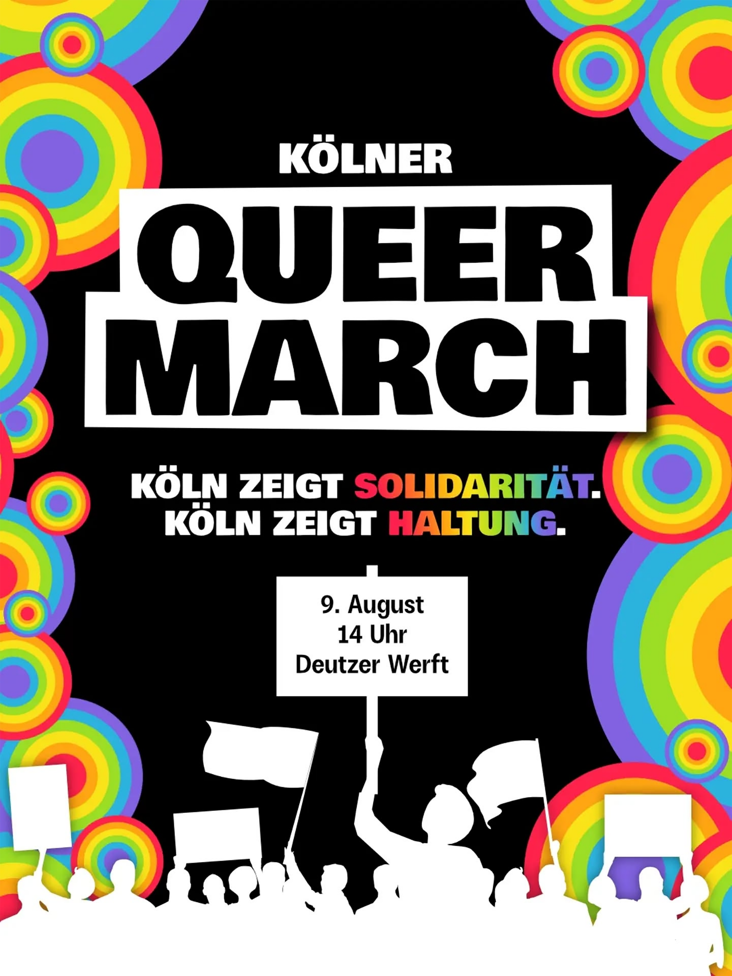Die queere Community #Köln s ruft Lesben, Schwule, Bi, Trans*, Inter, Queers und Allys in ganz Nordrhein-Westfalen zum Queer March durch die Stadt auf, die seit jeher für Vielfalt, Akzeptanz und Weltoffenheit steht:
🗓️ Sonntag, 9. August
📍14 Uhr - Deutzer Werft,
Ende am Friesenplatz
