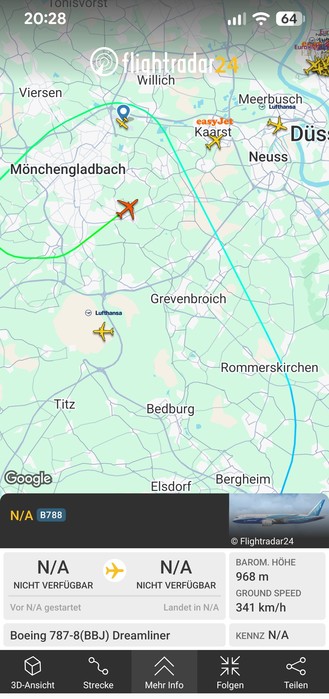 Flightradar Screenshot.